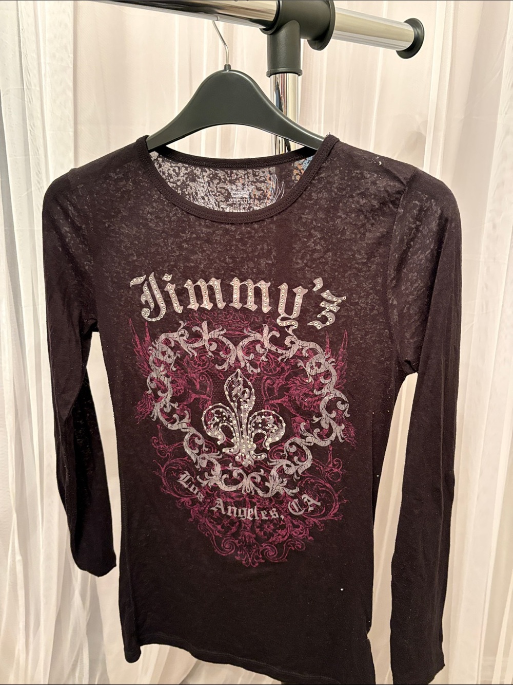 Women's Jimmy Z Black Long Sleeve Graphic Tee